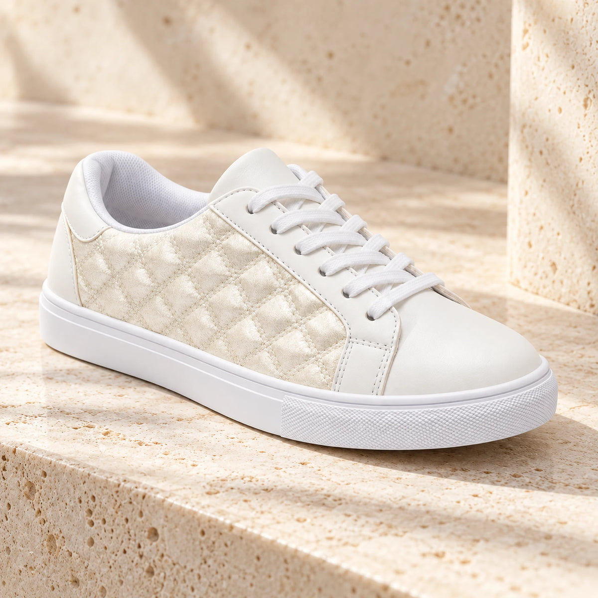 Women’s Quilted Shiny Sneakers