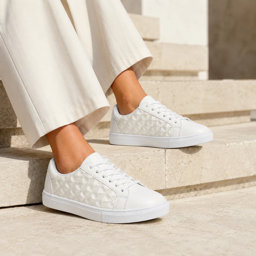 Women’s Quilted Shiny Sneakers