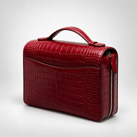 Genuine Leather Men's Hand Clutch – Crocodile Texture